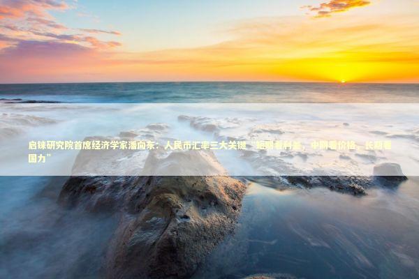 启铼研究院首席经济学家潘向东：人民币汇率三大关键“短期看利差，中期看价格，长期看国力”