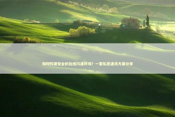 如何构建安全的在线沟通环境？一套私密通讯方案分享